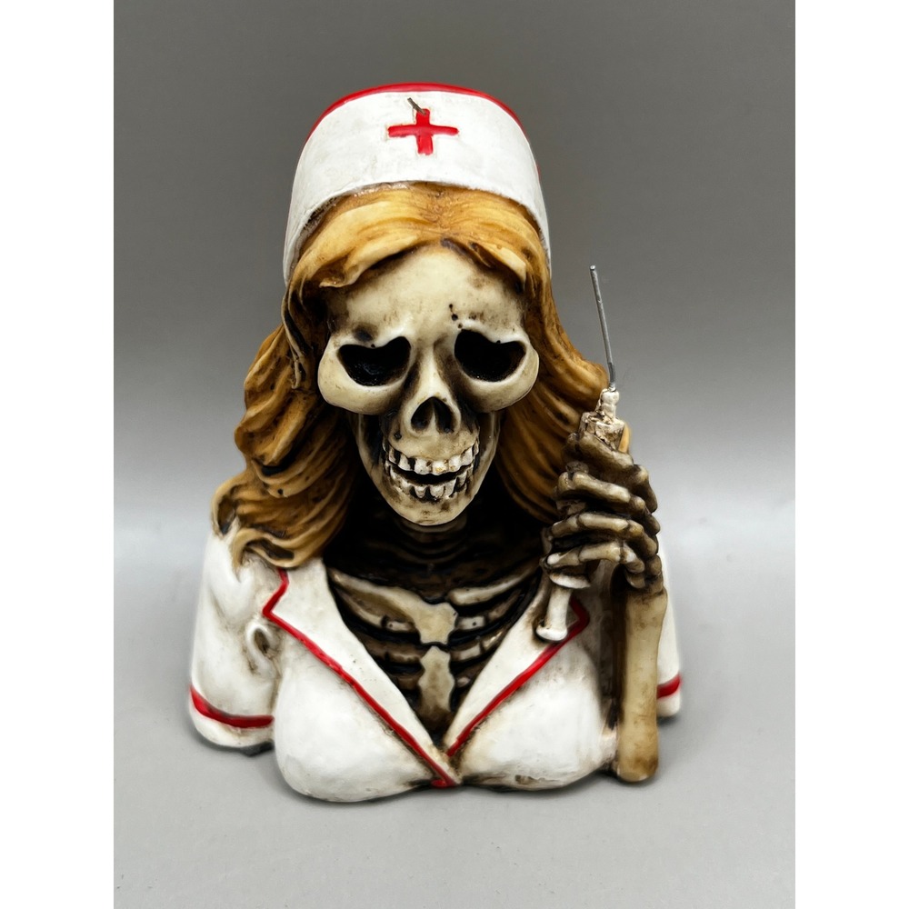 Pacific Giftware Skull Collection Nurse Figurine Skeleton Halloween 2006 2.5"